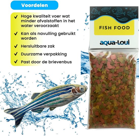 Aqua-Loui® - Tropisch Vissenvoer - Vlokken (Flakes) - Geschikt Voor Alle Maten Vissen - 250ml