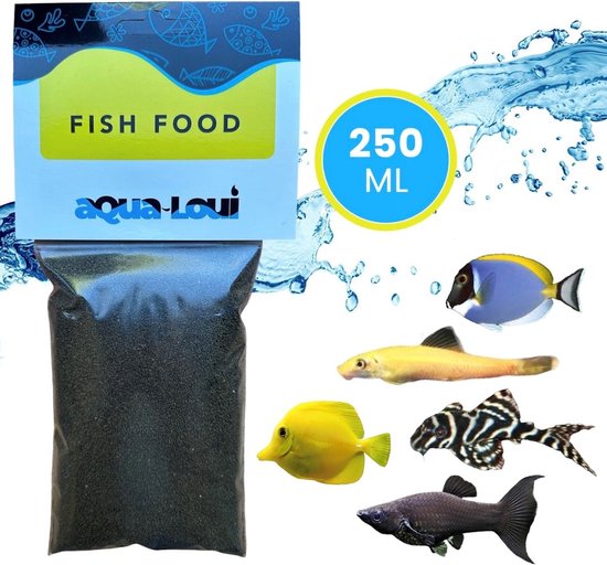 Aqua-Loui® - Tropisch Vissenvoer – Spirulina Granulaat (Granules) - Langzaam Zinkend - Geschikt Voor Zoetwater & Zoutwater Vissen - 250ml