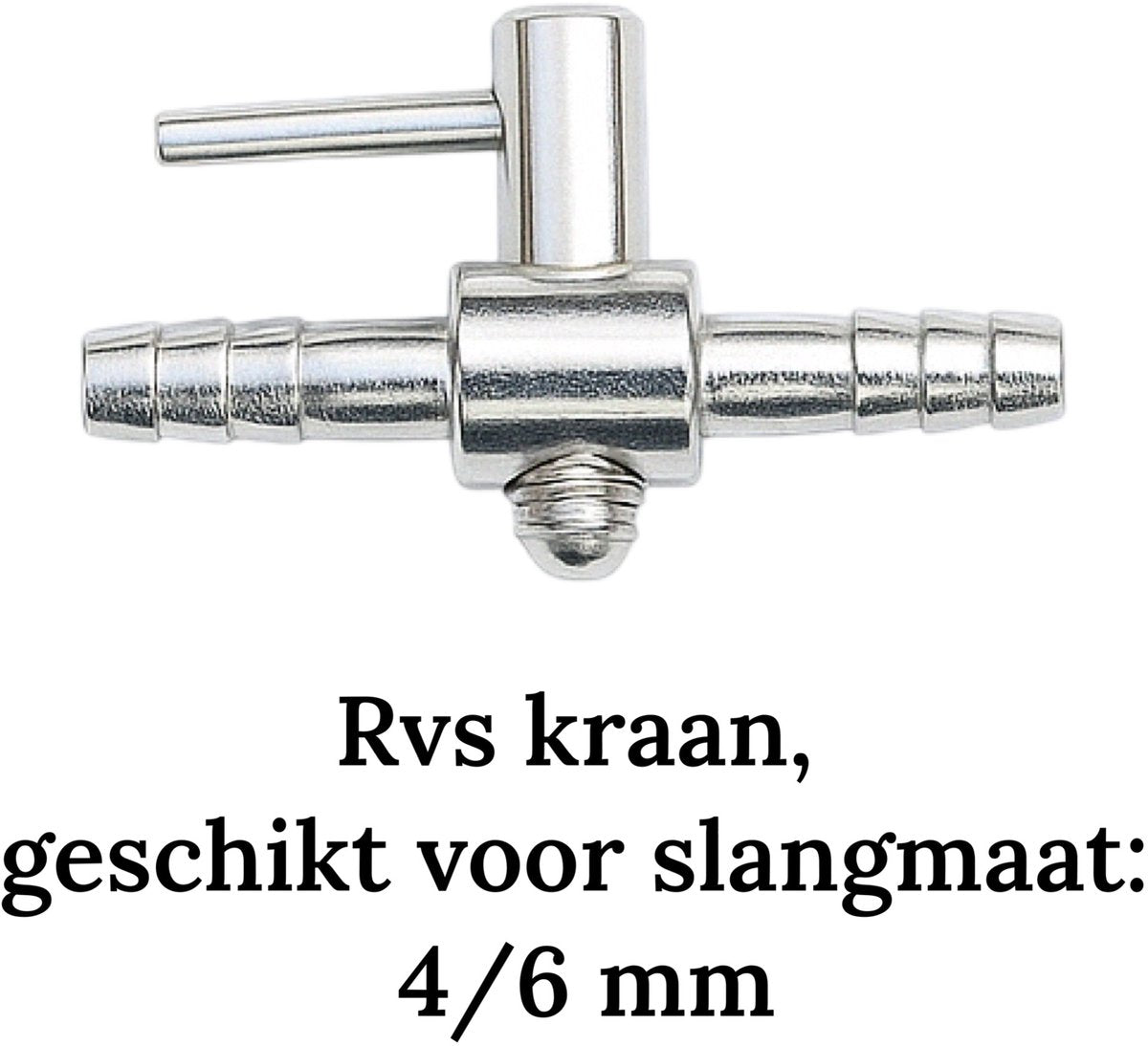 Aqua-Loui® - Luchtslang set - 5 Meter Luchtslang Ø 4/6 mm + 4 RVS metalen kranen - Transparant