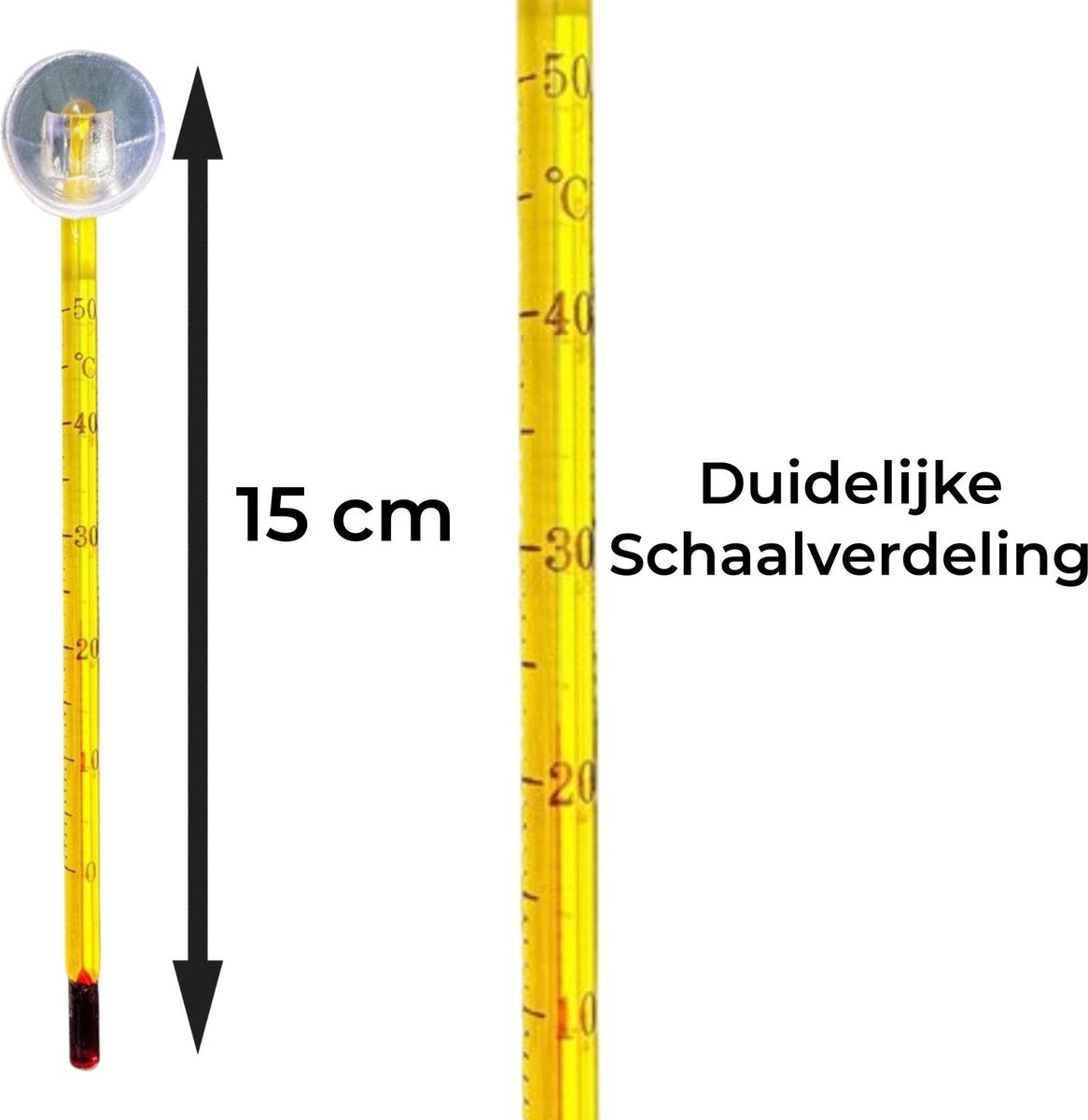 Aqua-Loui® - Aquarium thermometer - Geschikt voor Aquarium, Koelkast, Zwembad, ect - 0-50 Graden - 15cm - 3 stuks
