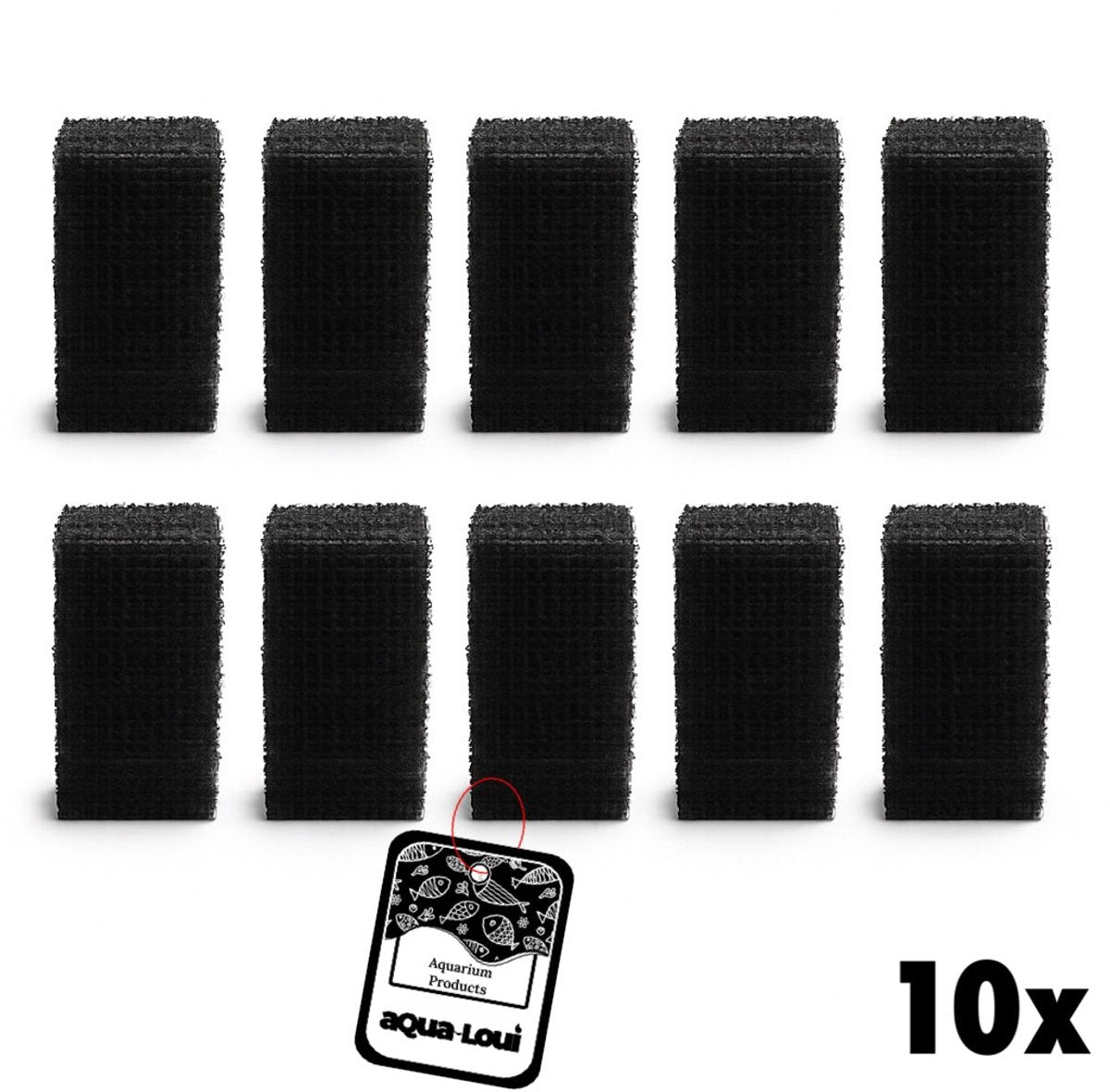 Aqua-Loui®- Filtersponzen – Geschikt voor Superfish AquaFLow 200/300 Easy Click Cartridge - Aquariumfilter - Navulling - 10 Stuks