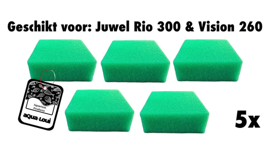 Aqua-Loui® - Nitraat Spons - Geschikt voor Juwel - Large (L) - Geschikt voor Bioflow 6.0 - Aquarium - Geschikt voor Juwel: Rio 300 & Vision 260 - 5 Stuks