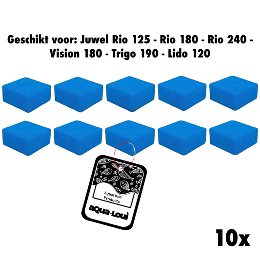 Aqua-Loui® - Filterspons Fijn - Geschikt voor Juwel - Compact (M) - Geschikt voor Bioflow 3.0 - Geschikt voor Juwel: Rio 125 - Rio 180 - Rio 240 - Vision 180 - Trigon 190 - Lido 200 - Lido 120 - 10 Stuks