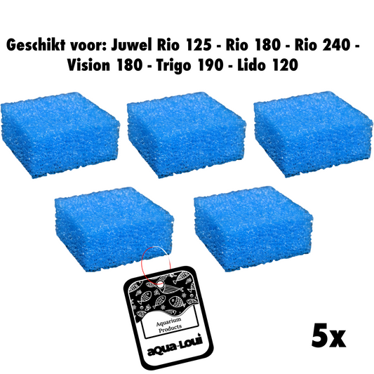 Aqua-Loui® - Filterspons Grof - Geschikt voor Juwel - Compact (M) - Geschikt voor Bioflow 3.0 - Geschikt voor Juwel: Rio 125 - Rio 180 - Rio 240 - Vision 180 - Trigon 190 - Lido 200 - Lido 120 - 5 Stuks