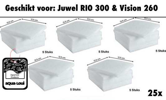 Aqua-Loui® - Filterwatten - Geschikt voor Juwel - Large (L) - Geschikt voor Bioflow 6.0 - Geschikt voor Juwel: Rio 300 & Vision 260 - 25 stuks