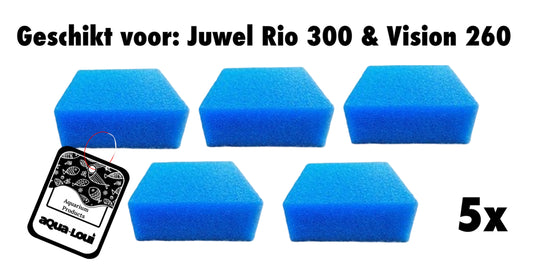 Aqua-Loui® - Filterspons Fijn - Geschikt voor Juwel - Large (L) - Geschikt voor Bioflow 6.0 - Geschikt voor Juwel: Rio 300 & Vision 260 - 5 Stuks