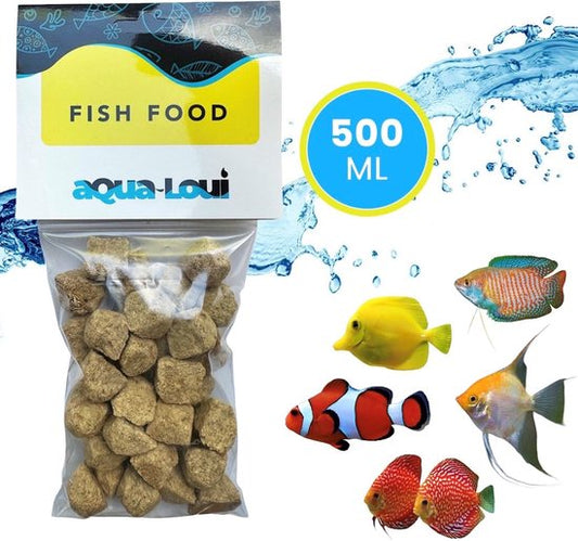 Aqua-Loui® - Tropisch Vissenvoer - Artemia Blokjes - Drijvend Visvoer & Langzaam Zinkend - Geschikt Voor Zoetwater & Zoutwater Vissen - 500ml
