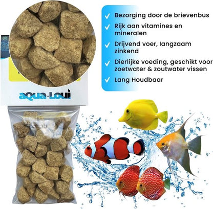 Aqua-Loui® - Tropisch Vissenvoer - Artemia Blokjes - Drijvend Visvoer & Langzaam Zinkend - Geschikt Voor Zoetwater & Zoutwater Vissen - 500ml