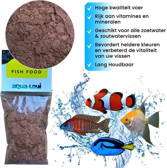 Aqua-Loui® - Tropisch Vissenvoer - Artemia - Vlokken (Flakes) - Geschikt Voor Alle Maten Zoetwater & Zoutwater Vissen - 500ml