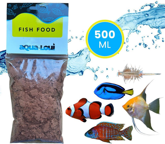 Aqua-Loui® - Tropisch Vissenvoer - Artemia - Vlokken (Flakes) - Geschikt Voor Alle Maten Zoetwater & Zoutwater Vissen - 500ml