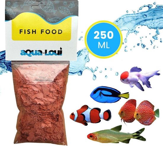 Aqua-Loui® - Tropisch Vissenvoer - Krill - Vlokken (Flakes) - Geschikt Voor Alle Maten Zoetwater & Zoutwater Vissen - 250ml