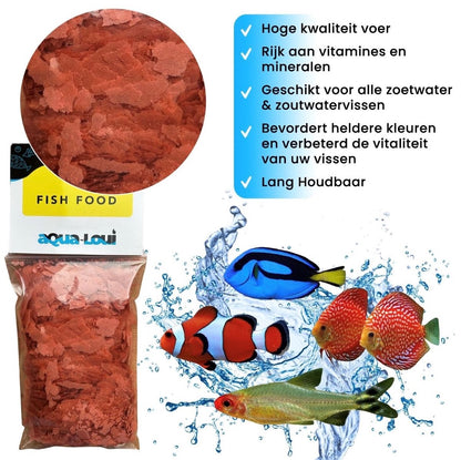 Aqua-Loui® - Tropisch Vissenvoer - Krill - Vlokken (Flakes) - Geschikt Voor Alle Maten Zoetwater & Zoutwater Vissen - 500ml