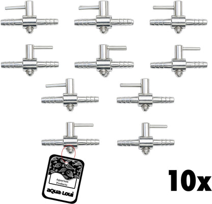 Aqua-Loui® - RVS Kraan - Universele Kraan Geschikt voor Slangmaat Ø 4/6 mm - 10 stuks