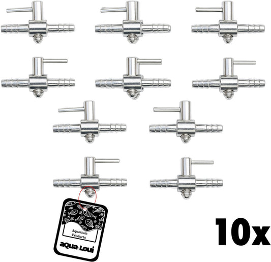 Aqua-Loui® - RVS Kraan - Universele Kraan Geschikt voor Slangmaat Ø 4/6 mm - 10 stuks