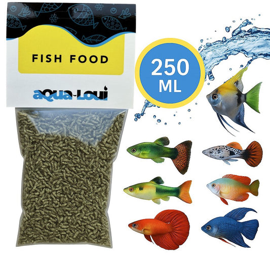 Aqua-Loui® - Gedroogd Visvoer - Tropisch Vissenvoer – Rode Muggenlarven (Bloedwormen) - Drijvend Visvoer & Langzaam Zinkend Visvoer - Geschikt Voor Alle Maten Vissen - 250ml