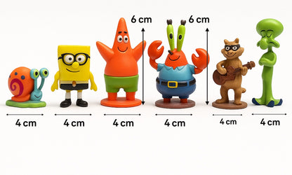 Aqua-Loui® – Aquarium Decoratie Set – 6 Cartoonstijl Figuren – Vrolijke Onderwatervrienden voor Aquarium of Terrarium