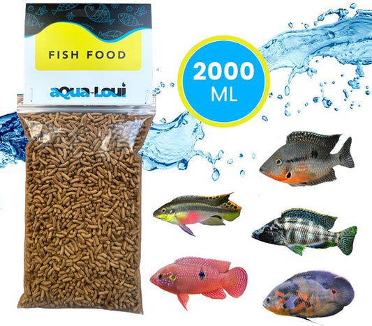 Aqua-Loui® - Tropisch Vissenvoer - Drijvende Sticks - Geschikt Voor Cichilide en Grotere Vissen – 2.000ml/2Liter