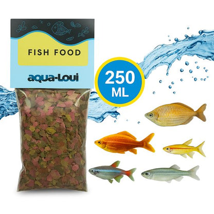 Aqua-Loui® - Tropisch Vissenvoer - Vlokken (Flakes) - Geschikt Voor Alle Maten Vissen - 250ml