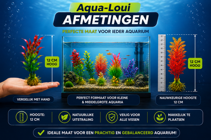 Aquarium Kunstplanten - Set van 10 - 12 cm - Kunst Aquarium Planten - Aquarium Decoratie - Voor Zoet- & Zoutwater - Aqua-Loui®