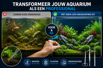 Aqua-Loui® - Aquarium Gereedschapset – 3-delig RVS – 2 Pincetten & Schaar – Voor Aquascaping en Plantenverzorging