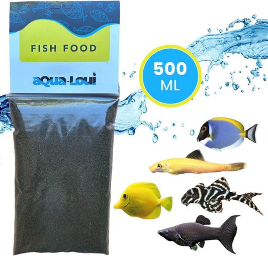 Aqua-Loui® - Tropisch Vissenvoer – Spirulina Granulaat (Granules) - Langzaam Zinkend - Geschikt Voor Zoetwater & Zoutwater Vissen - 500ml