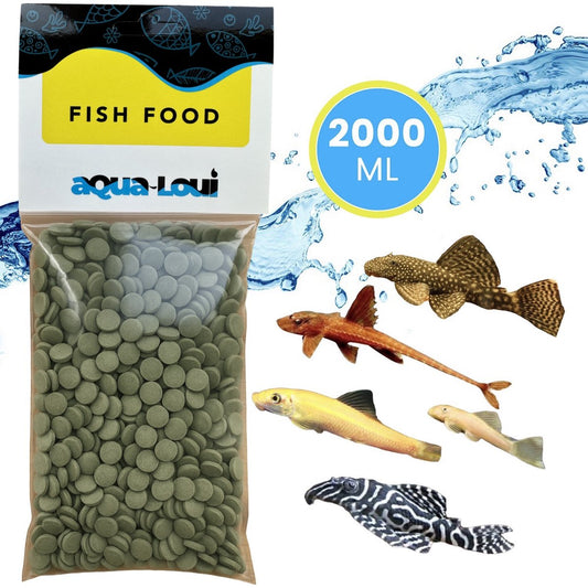 Aqua-Loui® - Tropisch Vissenvoer - Spirulina Tabletten (Wafers) - Algentabletten - Geschikt Voor Bodemvissen en Algeneters - 2.000ml