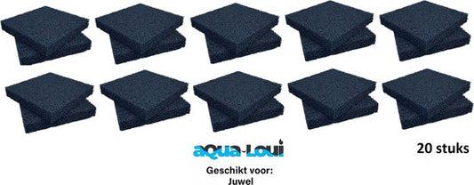 Aqua-Loui® - Koolspons - Geschikt voor Juwel - Extra Large (XL) - Geschikt voor Bioflow 8.0 - Geschikt voor Juwel: Rio 400 - Rio 450 - Vision 450 - Trigon 350 - 20 stuks