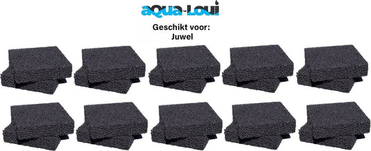 Aqua-Loui® - Koolspons - Geschikt voor Juwel - Compact (M) - Geschikt voor Bioflow 3.0 - Geschikt voor Juwel: Rio 125 - Rio 180 - Rio 240 - Vision 180 - Trigon 190 - Lido 200 - Lido 120 - 20 Stuks
