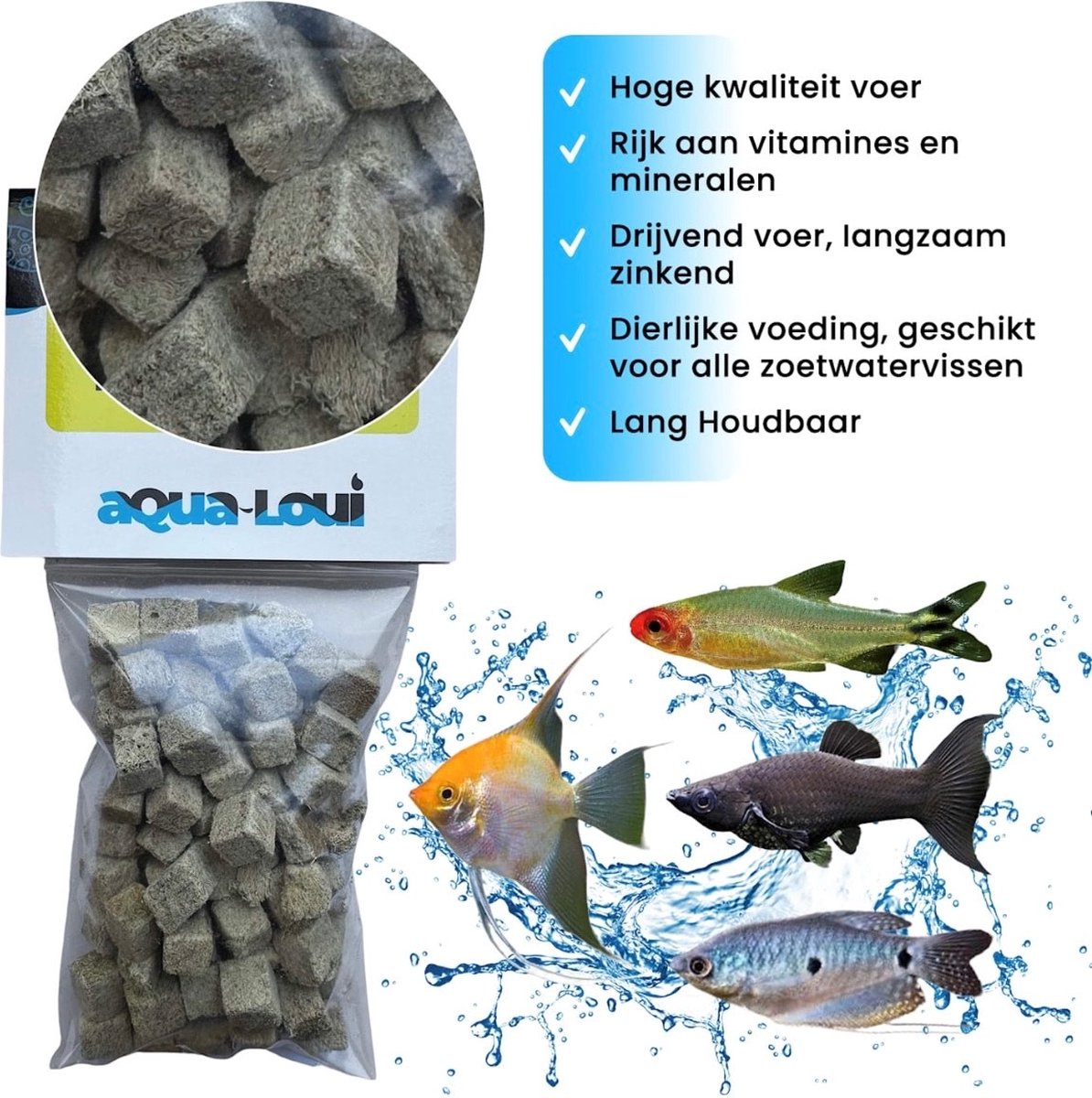 Aqua-Loui® - Tropisch Vissenvoer - Tubifex - Drijvend & Langzaam Zinkend Visvoer - Geschikt Voor Zoetwater Vissen - 250ml