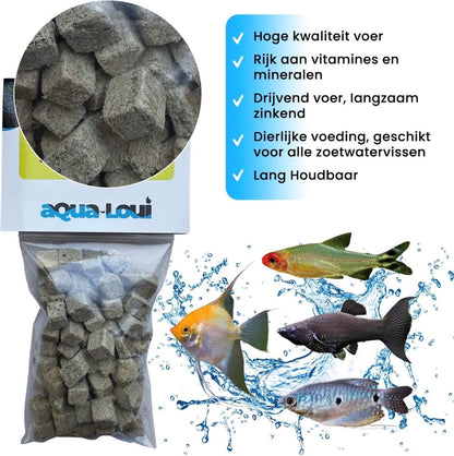 Aqua-Loui® - Tropisch Vissenvoer - Tubifex - Drijvend & Langzaam Zinkend Visvoer - Geschikt Voor Zoetwater Vissen - 250ml
