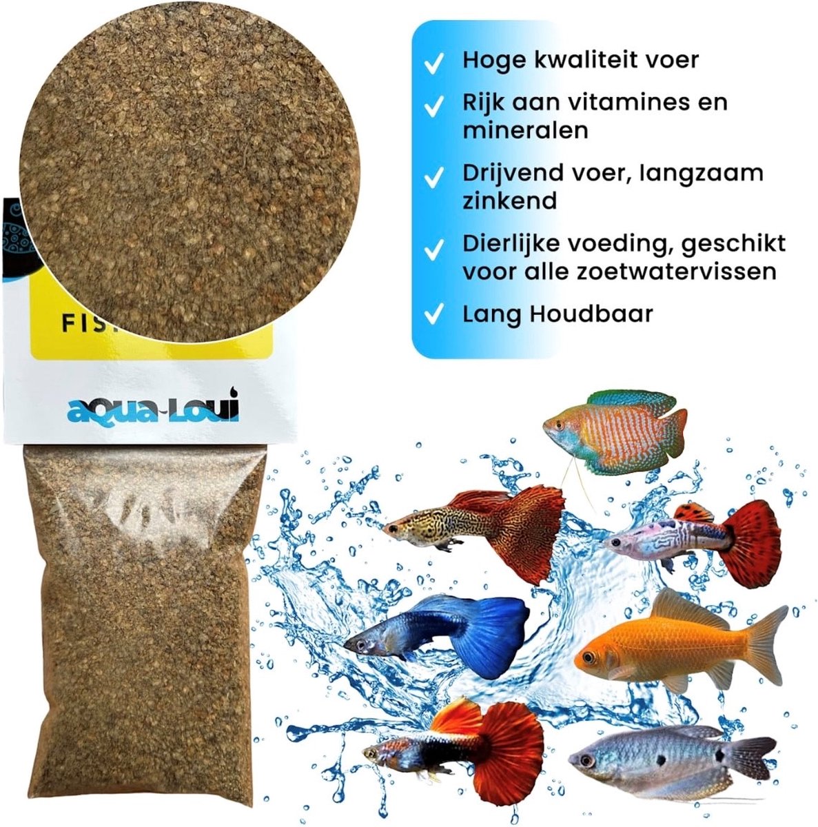 Aqua-Loui® - Tropisch Vissenvoer – Watervlooien (Daphnia) - Drijvend & Langzaam Zinkend- Geschikt Voor Alle Maten Vissen - 250ml