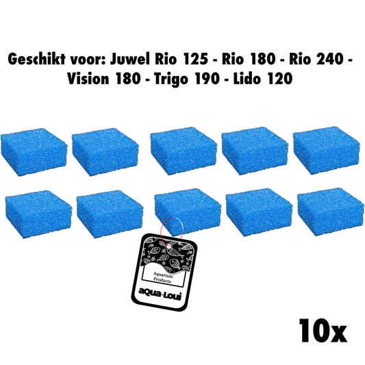 Aqua-Loui® - Filterspons Grof - Geschikt voor Juwel - Compact (M) - Geschikt voor Bioflow 3.0 - Geschikt voor Juwel: Rio 125 - Rio 180 - Rio 240 - Vision 180 - Trigon 190 - Lido 200 - Lido 120 - 10 Stuks