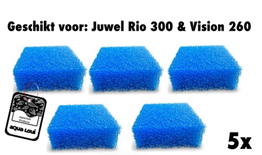 Aqua-Loui® - Filterspons Grof - Geschikt voor Juwel - Large (L) - Geschikt voor Bioflow 6.0 - Geschikt voor Juwel: Rio 300 & Vision 260 - 5 Stuks