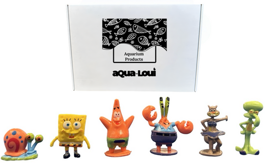 Aqua-Loui® - Aquarium Decoratie - Spongebob Ornamenten - Spongebob poppetjes - set van 6 stuks