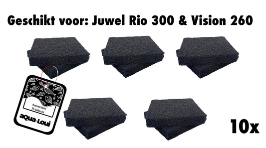 Aqua-Loui® - Koolspons - Koolpatroon - Geschikt voor Juwel - Large (L) - Geschikt voor Bioflow 6.0 - Geschikt voor Juwel: Rio 300 & Vision 260 - 10 stuks
