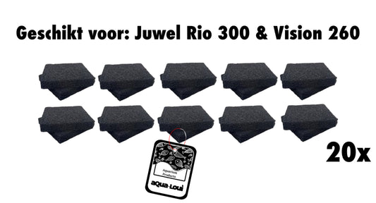 Aqua-Loui® - Koolspons - Geschikt voor Juwel - Large (L) - Geschikt voor Bioflow 6.0 -Geschikt voor Juwel: Rio 300 & Vision 260 - 20 stuks