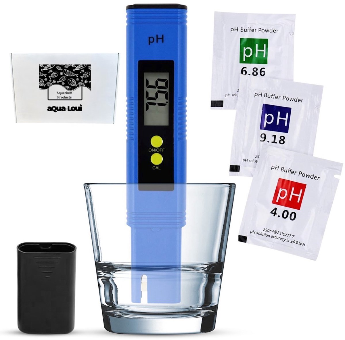 Aqua-Loui® - Digitale PH meter inclusief kalibratie & batterijen - Watertester - Geschikt voor: Zwembad/Aquarium/Grond voor planten