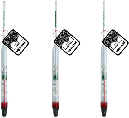 Aqua-Loui®- Zoutmeter & Thermometer - Aquariumthermometer & Zoutdobber - 0-40 Graden - 20 centimeter Lang - 3 stuks