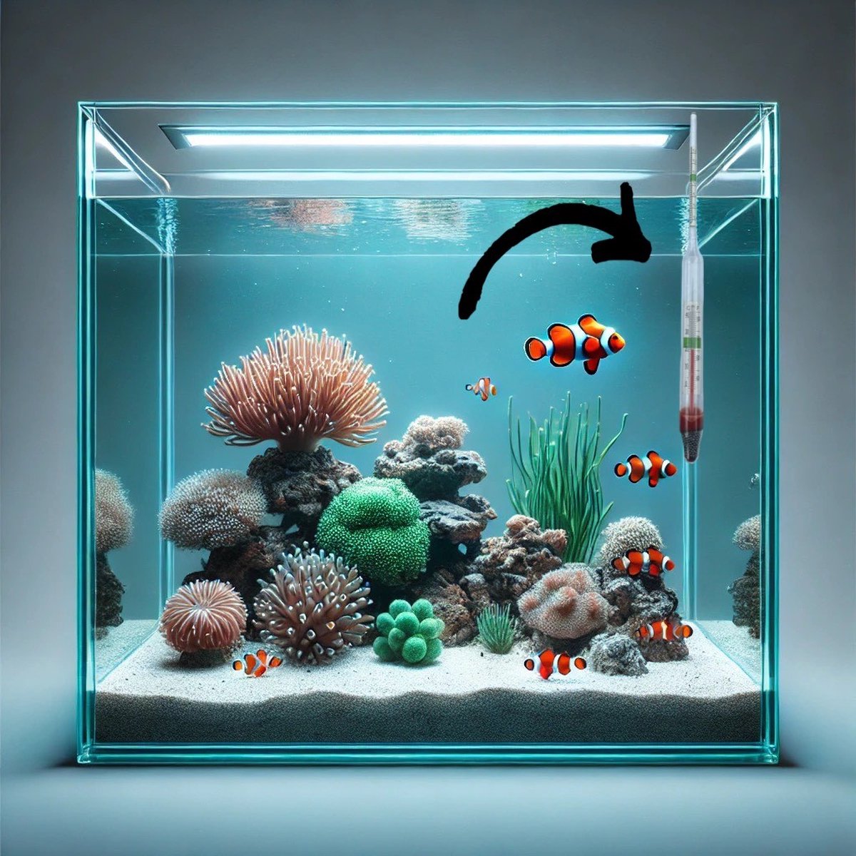 Aqua-Loui®- Zoutmeter & Thermometer - Aquariumthermometer & Zoutdobber - 0-40 Graden - 20 centimeter Lang - 3 stuks