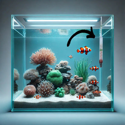 Aqua-Loui®- Zoutmeter & Thermometer - Aquariumthermometer & Zoutdobber - 0-40 Graden - 20 centimeter Lang