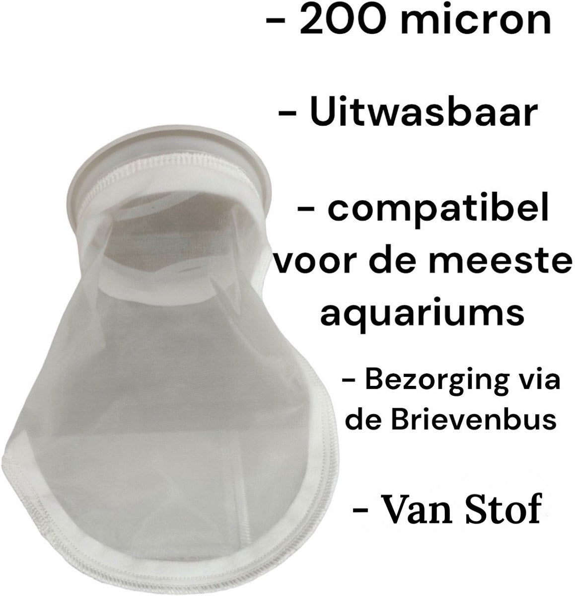 Aqua-Loui® - Gafzak Stof – Doorsnee 18cm - Filterbag - Dichtheid 200 micron