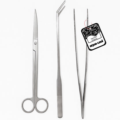 Aqua-Loui® - Aquarium Gereedschapset – 3-delig RVS – 2 Pincetten & Schaar – Voor Aquascaping en Plantenverzorging