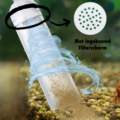 Aqua-Loui® - Aquarium Stofzuiger 260 cm - Bodemreiniger met Afsluitventiel - Easy Start Knijpbal - Handmatige Zuigslang - Stevige Buizen - Filterscherm - Inclusief Slangenborstel - Premium Kwaliteit