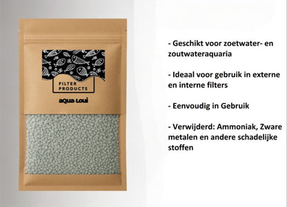 Aqua-Loui® - Zeoliet – Zeolite - Geschikt voor Vijver Zoet en Zoutwater Aquariumfilters - Aquarium – Filtermateriaal – 1.000ml/1Liter