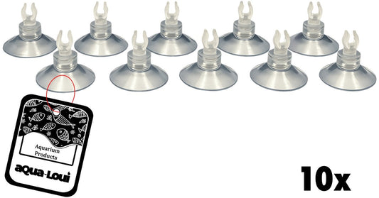 Aqua-Loui® - Aquarium Zuignap met klem - Geschikt voor slangmaat 4-6 mm - 10 stuks