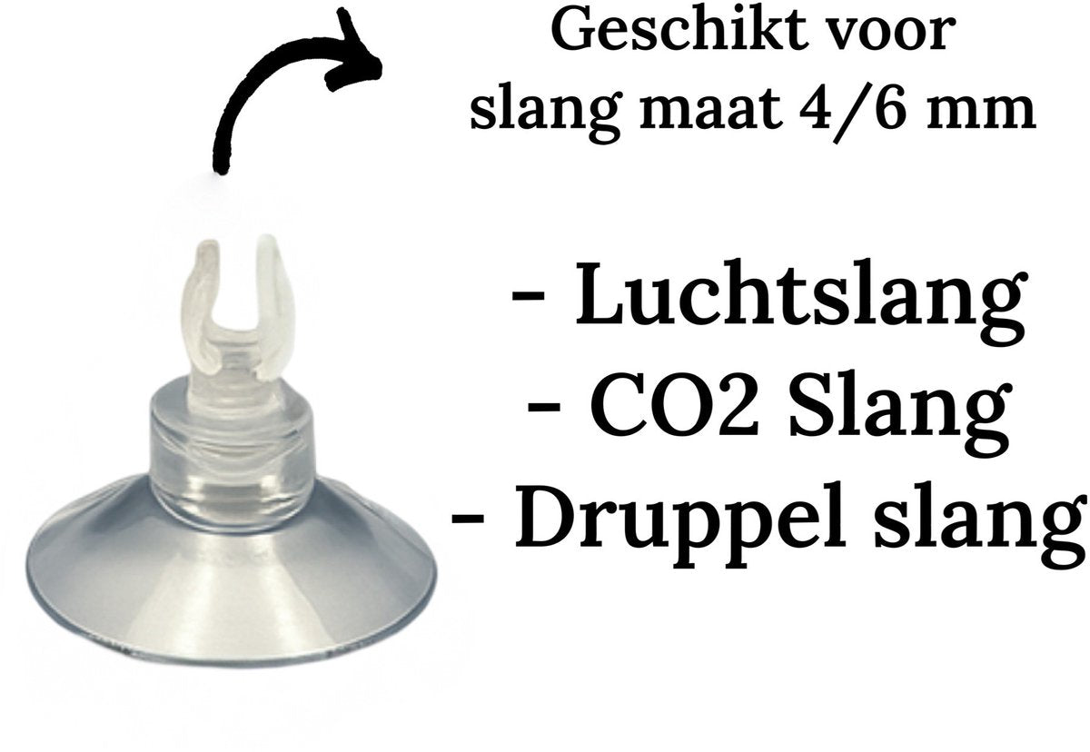 Aqua-Loui® - Aquarium Zuignap met klem - Geschikt voor slangmaat 4-6 mm - 10 stuks